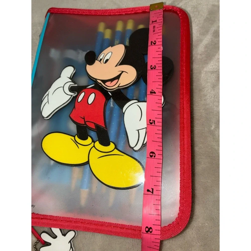 Vintage Mickey Mouse Disney Pencil‎ Case Stationary Kit Zipper *flaw